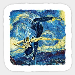 Yoga Van Gogh Style Sticker